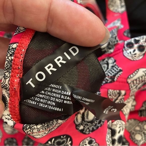 Torrid Sugar Skull Tankini Top 3X EUC - Picture 7 of 16